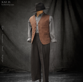 Shoemaker S Vest Twin Stripe Cotton M L Xl