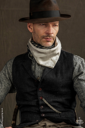 Doyle Vest Stipple Weave Linen Wool Blend S M