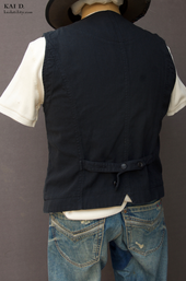 Over Dyed Houndstooth Cotton Vest Deep M