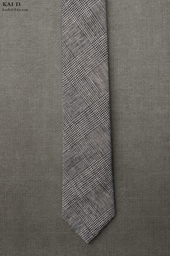 Cotton Linen Plaid Tie