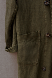 Heavy Linen Anthropologist Coat S M