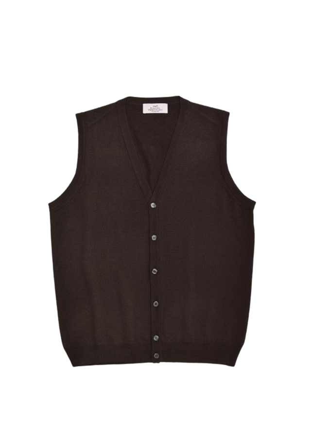 Dark Brown Merino Wool Waistcoat