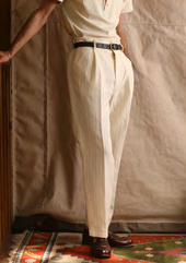 Wyatt One Pleat Pants Eggshell 46 48 50 52
