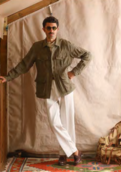 Ellis Safari Jacket Indigo Linen 48 50 52