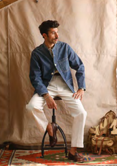 Mason Collarless Jacket Washed 50 52
