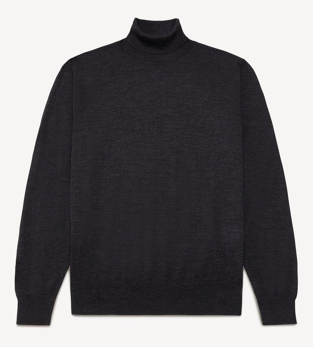Charcoal Merino Knit Roll Neck