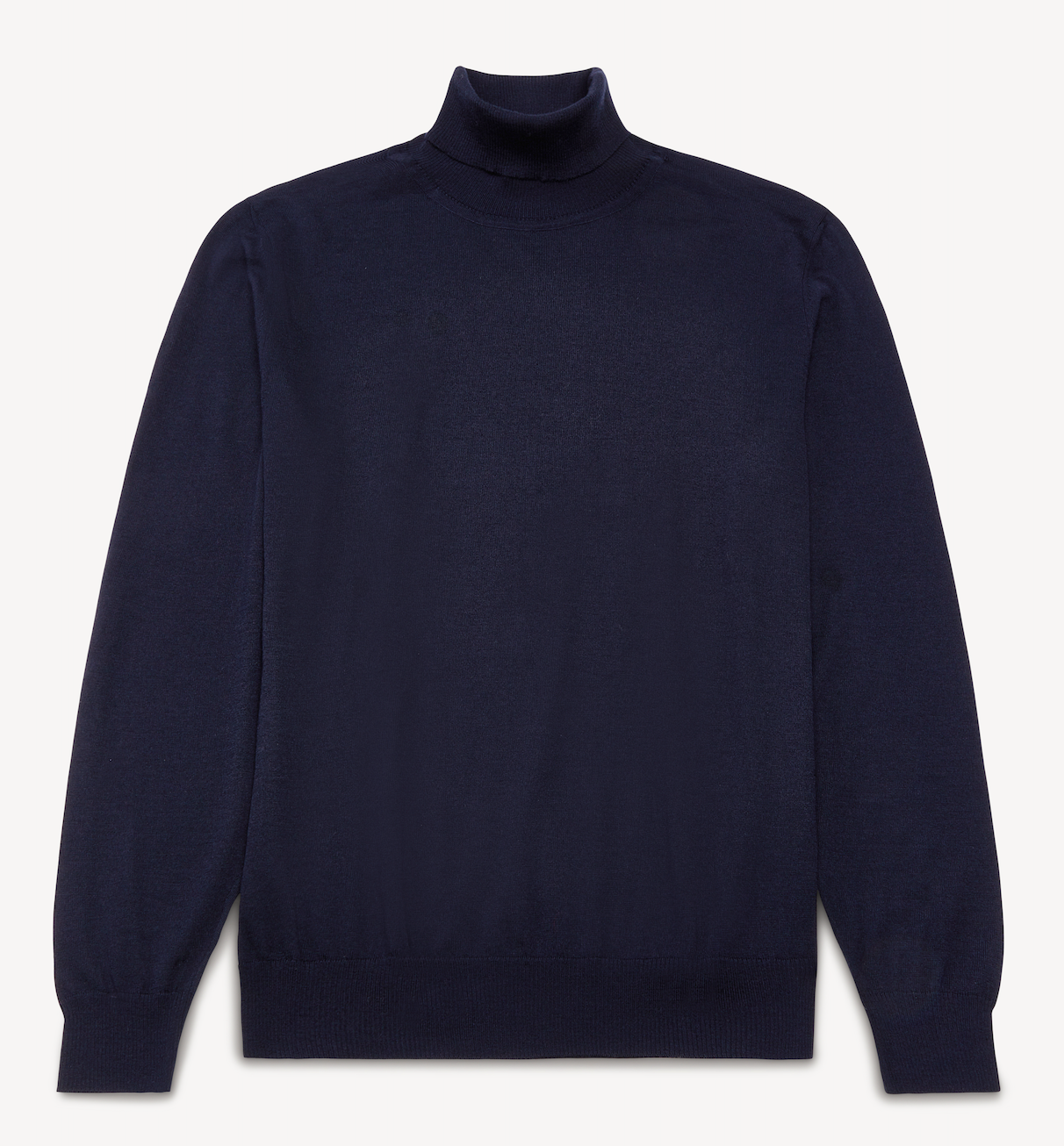 Navy Merino Knit Roll Neck