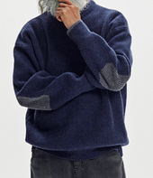Patch Round Pullover Knit