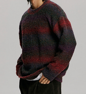 Gradation Boucle Knit Purple Mix
