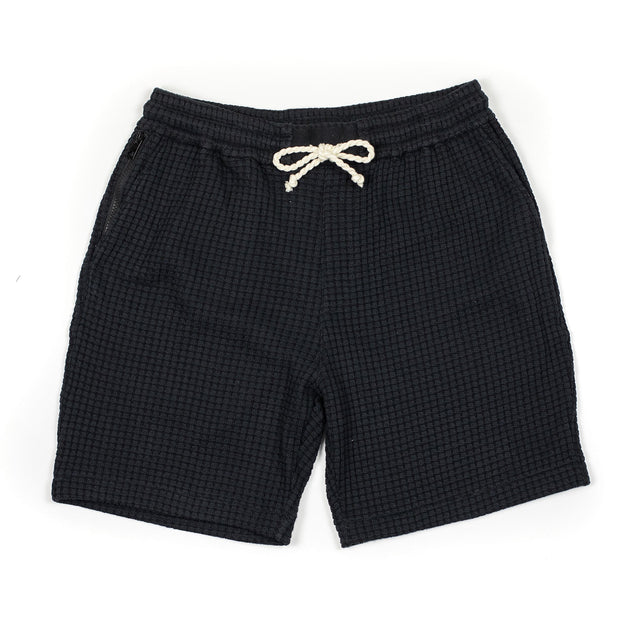 Drawstring shorts in big waffle cotton mix knit