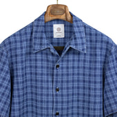 Short Sleeve Shirt In Check Waffle Cotton