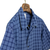 Short Sleeve Shirt In Check Waffle Cotton