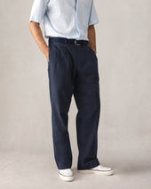 Double Pleated Trousers Seersucker