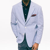 Stripe Seersucker Simple Jacket