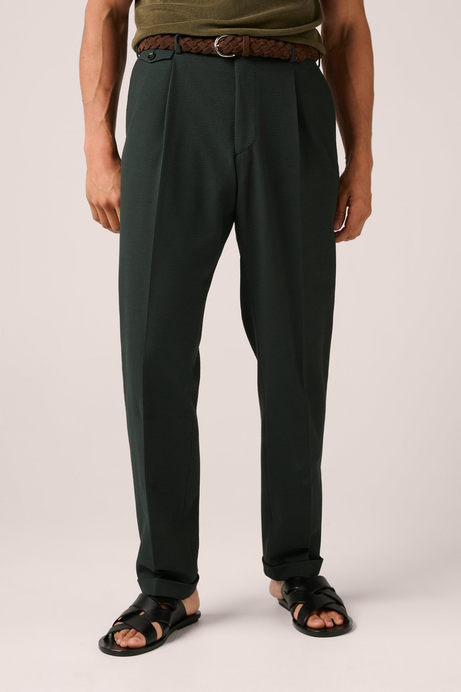 Seersucker Trousers Green