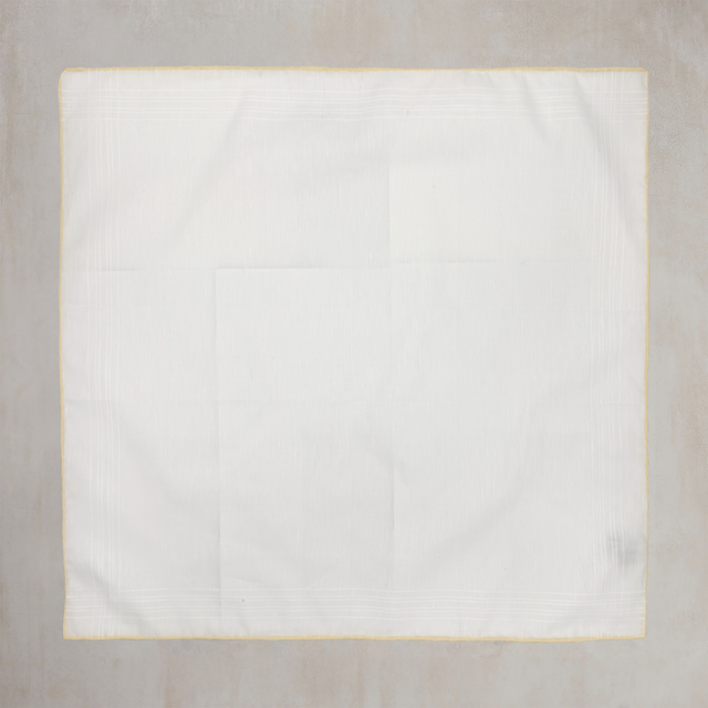 Self Checked Patterned Pocket Square In White