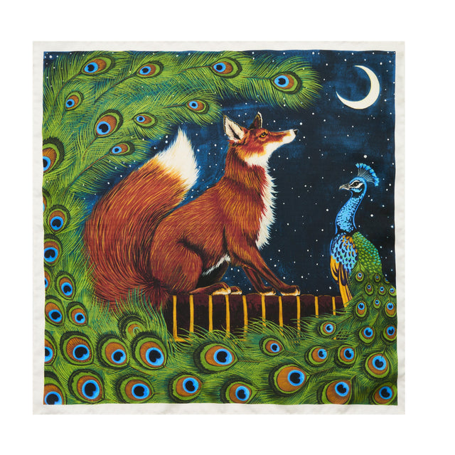 Fox and The Peacock Pocket Square