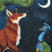 Fox And The Peacock Pocket Square