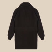 Superfine lambswool shawl coat in dark brown