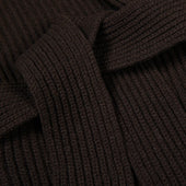Superfine lambswool shawl coat in dark brown