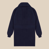 Superfine lambswool shawl coat in navy