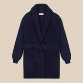 Superfine lambswool shawl coat in navy