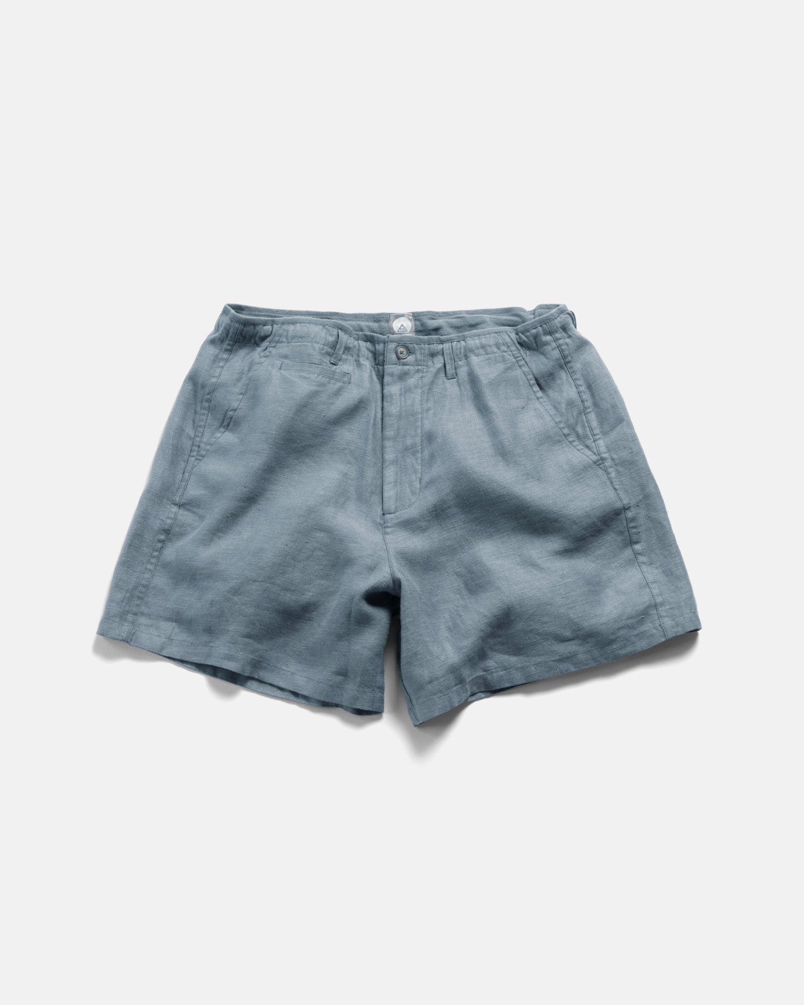 Shelter Camp Shorts Blue Linen Twill
