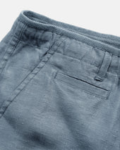 Shelter Camp Shorts Blue Linen Twill