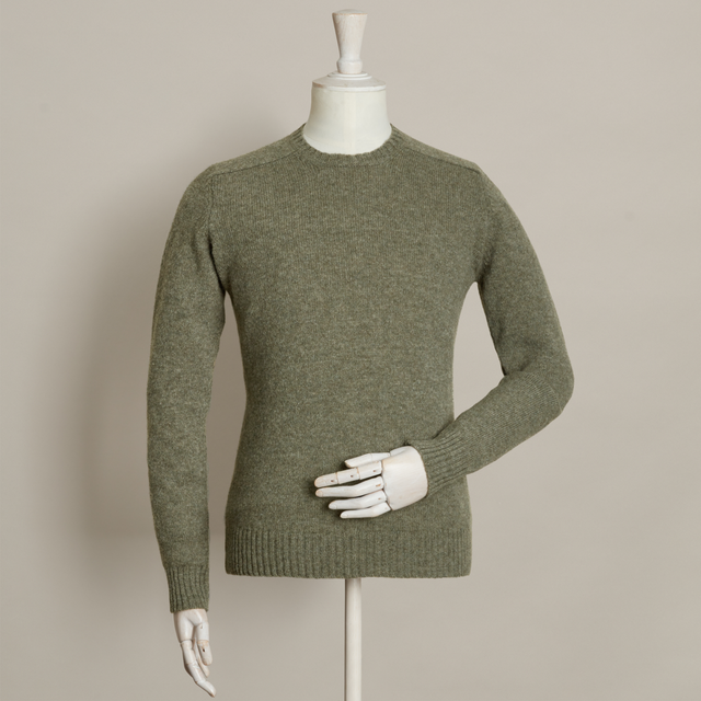 Shetland Sweater In Olive