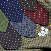 3x Shibumi Flower Printed Silk Ties Colors Selectable