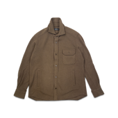 Knitted Shirt Jacket in Biscuit