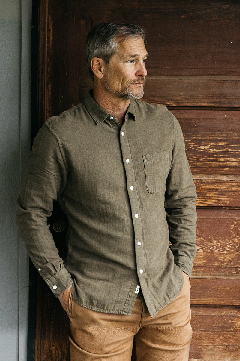The Ripper Double Gauze Organic Cotton Shirt - Military Green - XXL