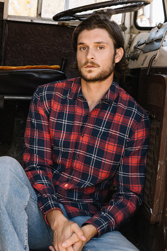 The Ripper Vintage Nep Flannel Plaid - Diner Red - XXL