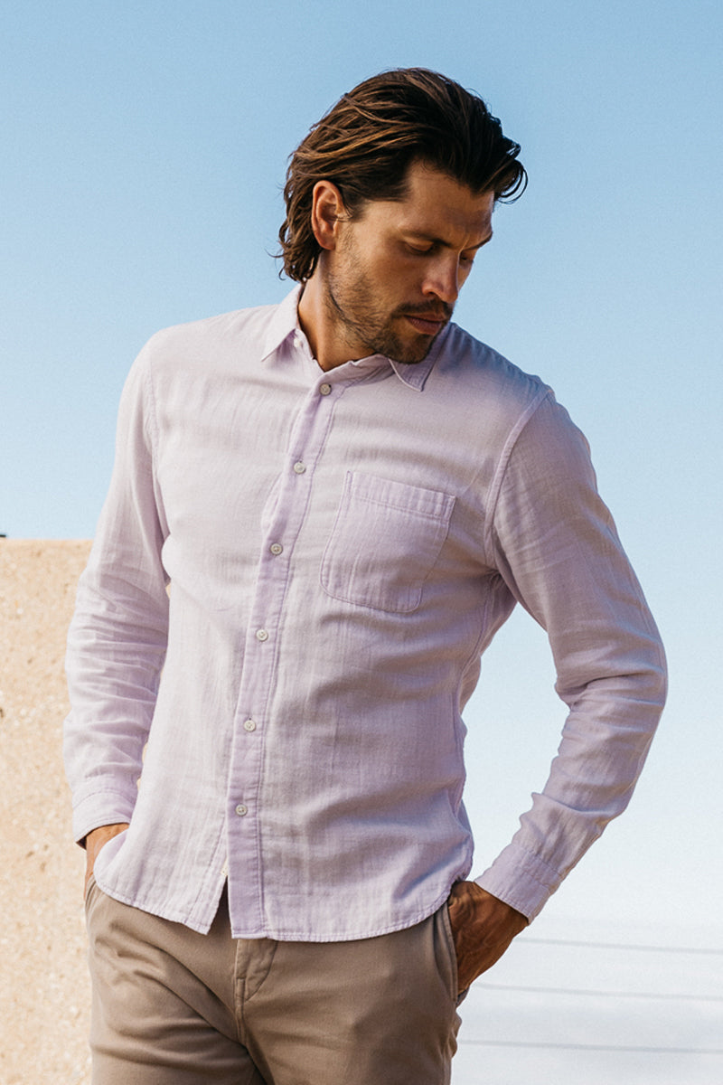 The Ripper Double Gauze Organic Cotton Shirt - Lavender - XXL