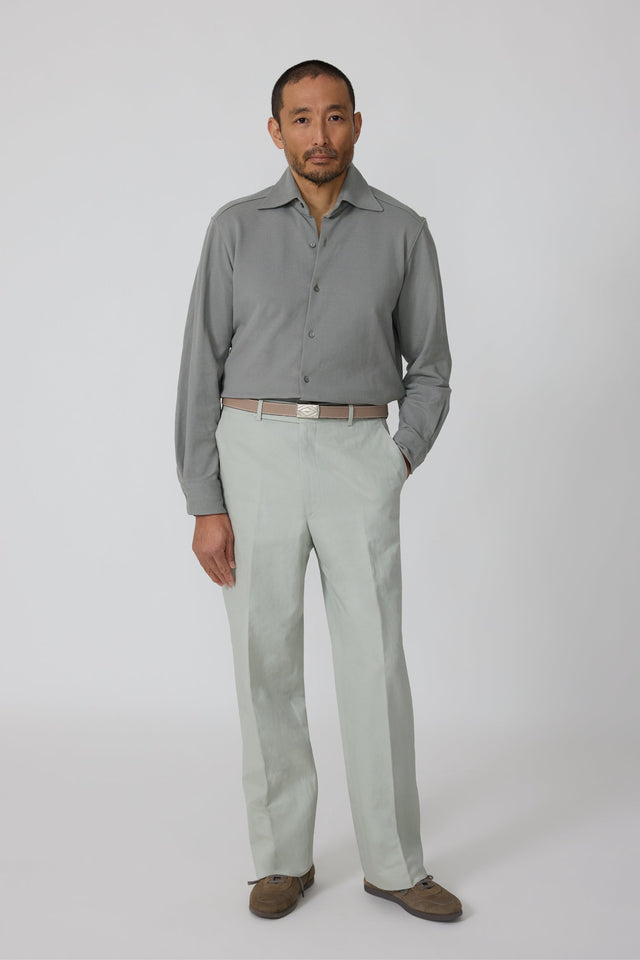 Spread Collar (Sage Double Cotton Pique)