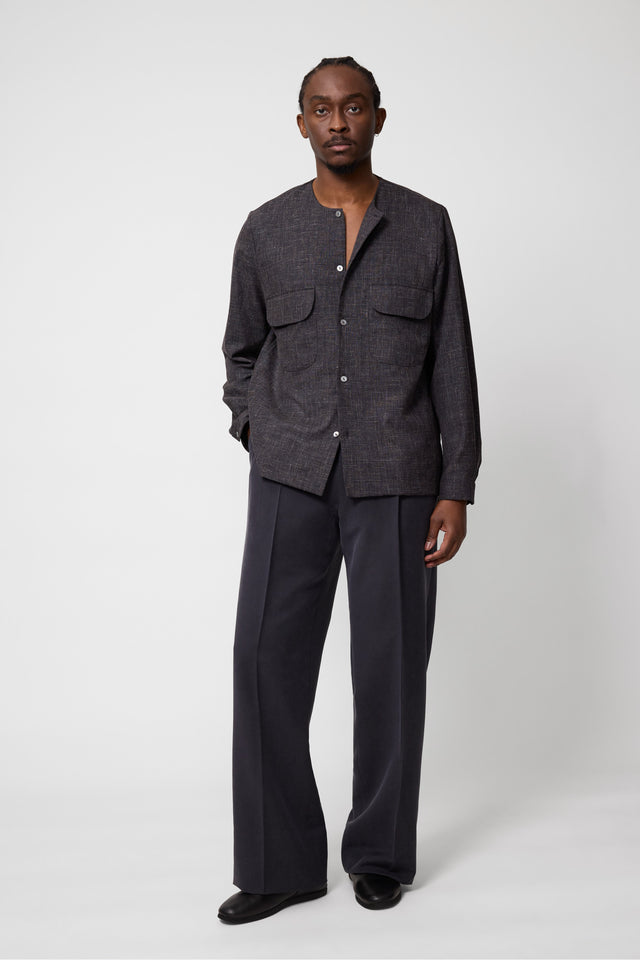 Crewneck Shirt (Twilight Wool Linen Plainweave)