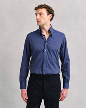Ink Blue Hidden Button Down Shirt