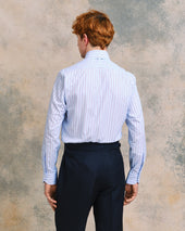 And Red Stripe Pin Collar Shirt