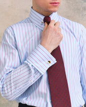 And Red Stripe Pin Collar Shirt