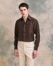 Brown Silk Shirt