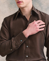 Brown Silk Shirt