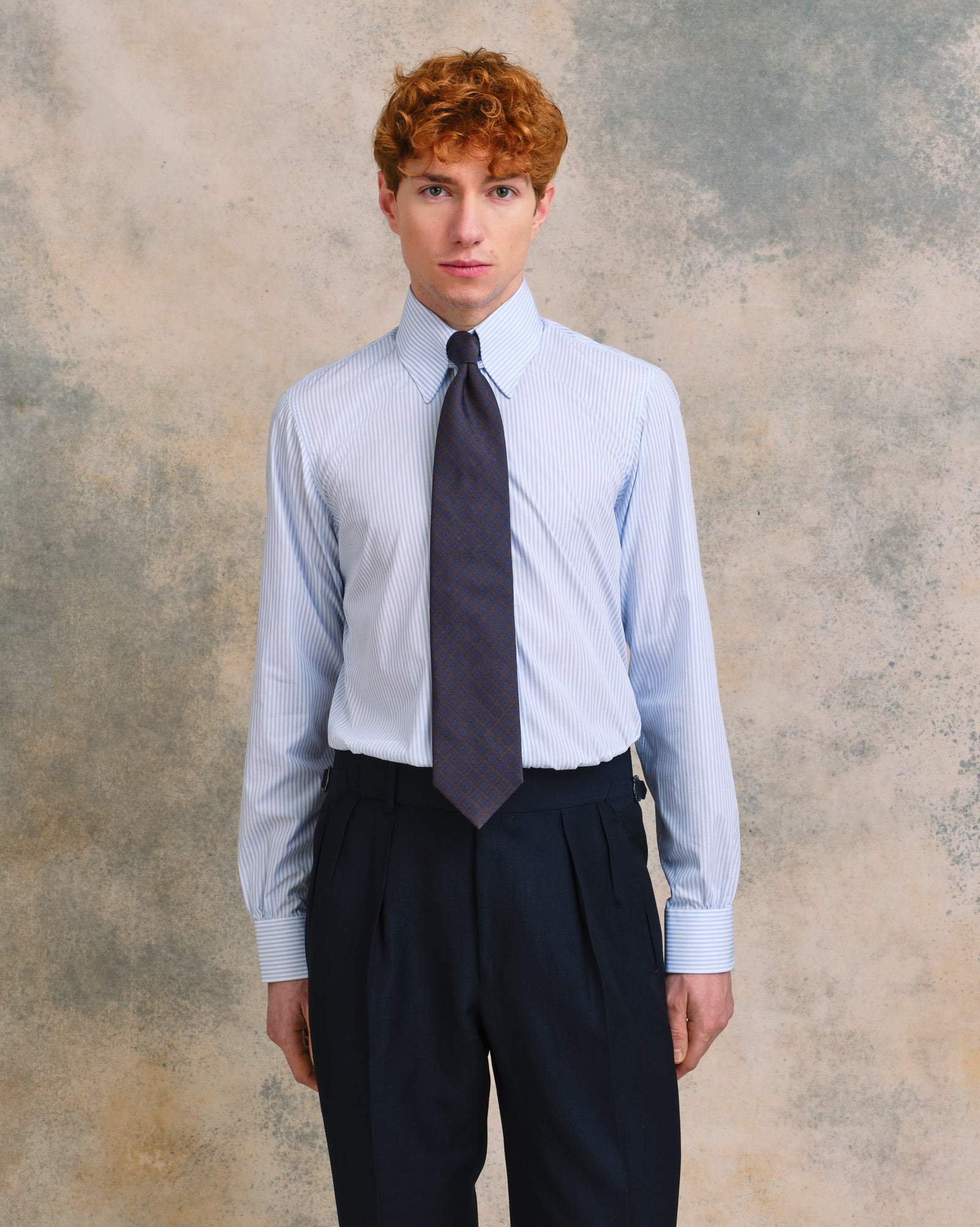 Multi Stripe Tab Collar Shirt
