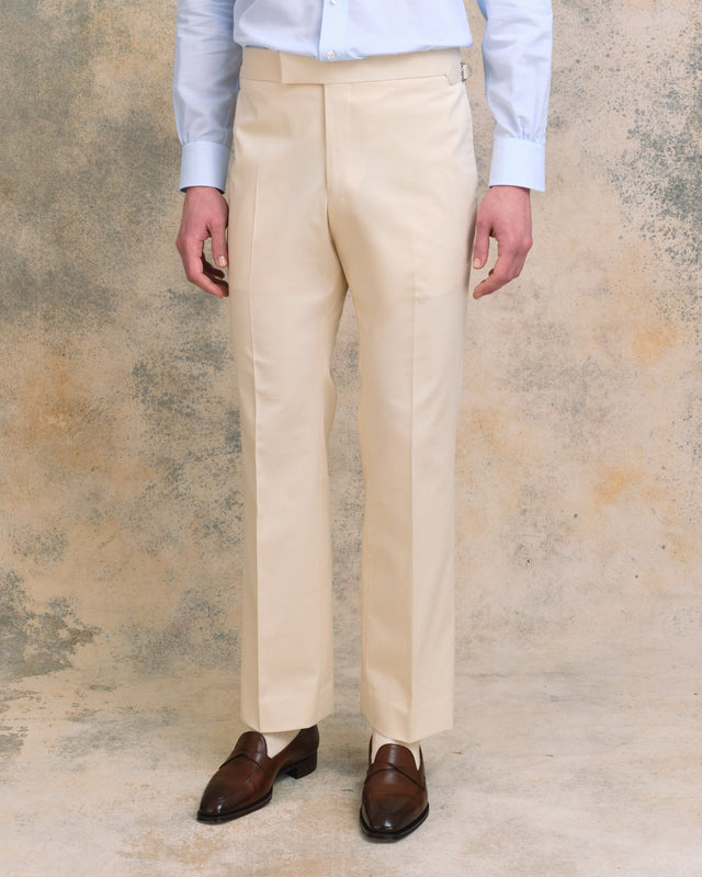 Off-white Cotton Twill Parallel Trousers