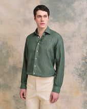 Green Linen Classic Collar Shirt