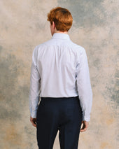 Grey Melange Hidden Button Down Collar Shirt