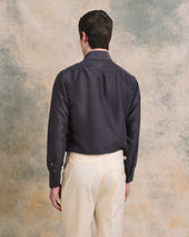 Sandwashed Silk Shirt With Point Collar