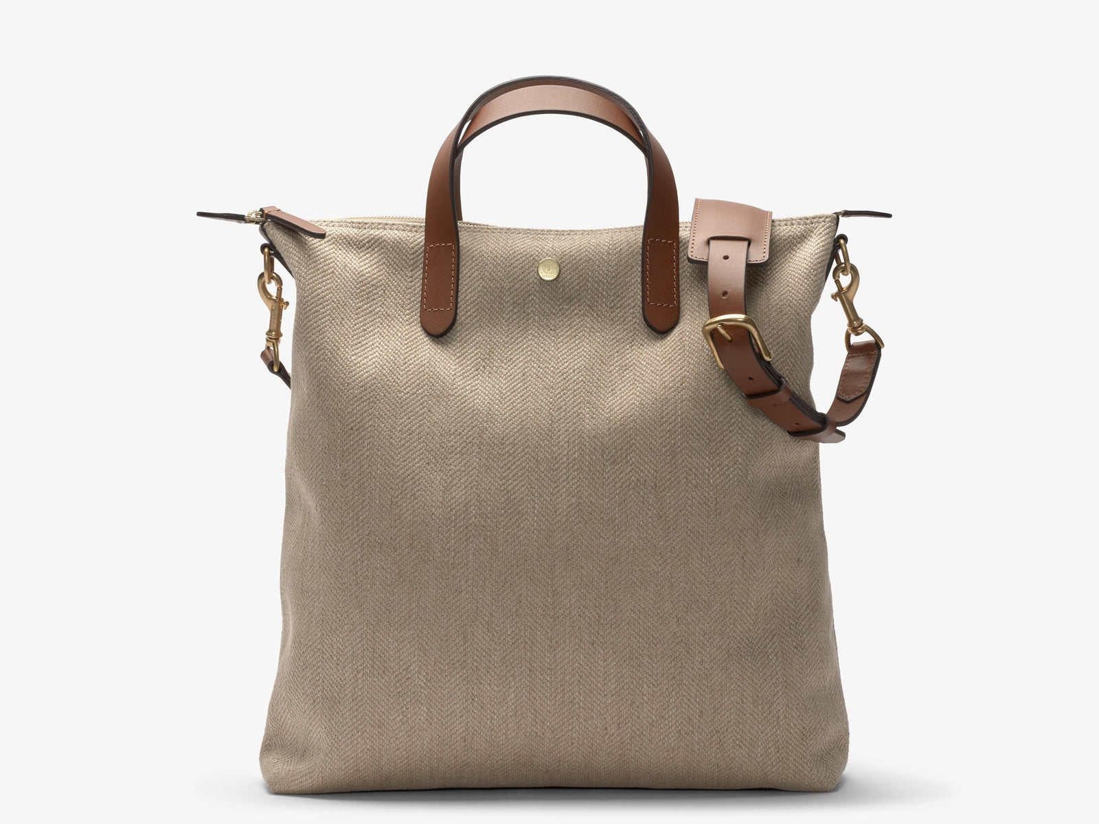 M S Shopper Grand Herringbone Cuoio