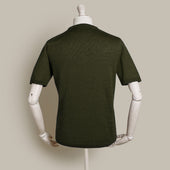 Short Sleeve Knitted Linen Henley Shirt In