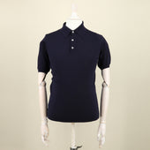 Short Sleeve Lightweight Merino Polo Shirt In Navy
