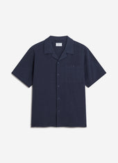 Short Sleeve Cuban Shirt | Linen | Navy